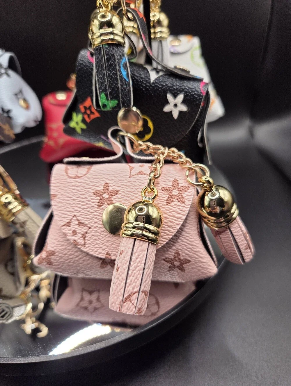 New Novelty Faux Leather Bag Charm / Keychain